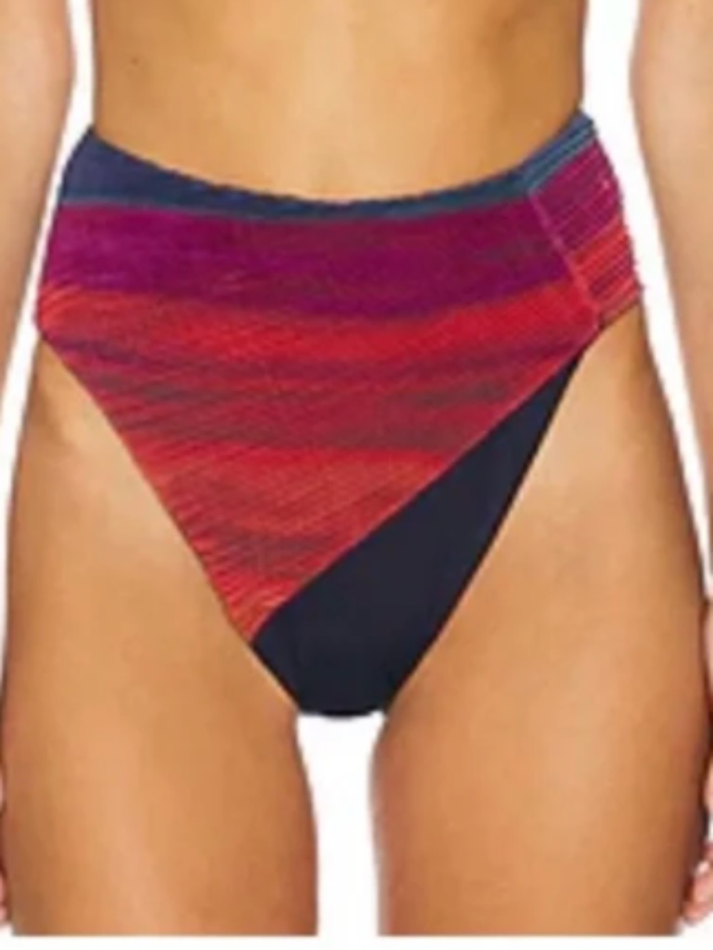 Beach Riot Small S swimsuit bottoms Frida sorbet sea high waist pleated overlay